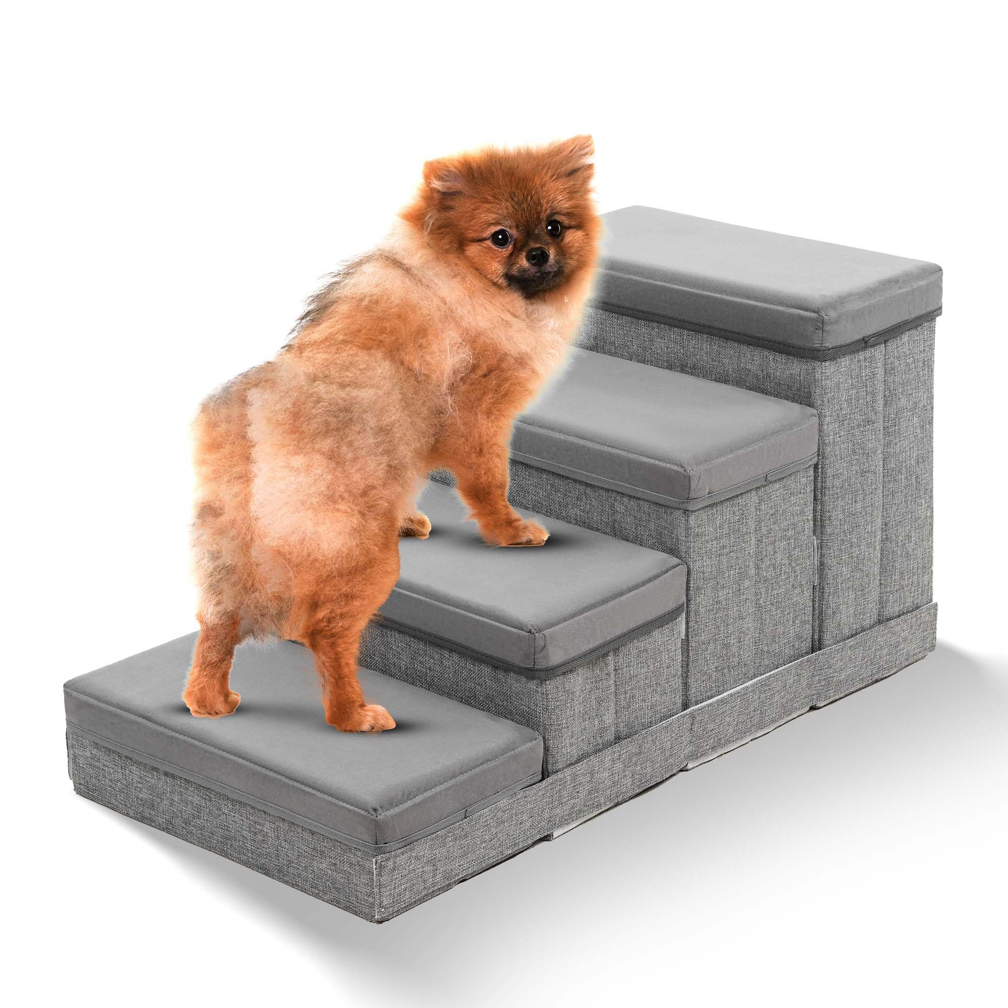 Bosque escaleras para perros plegables junto a la cama, fáciles de usar para subir