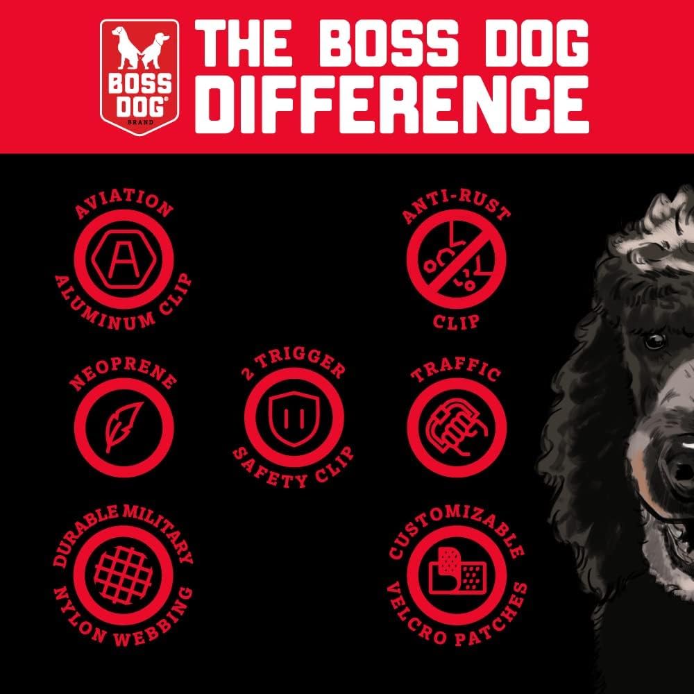 Boss Dog asa de control de tráfico, cómodo agarre para paseos.