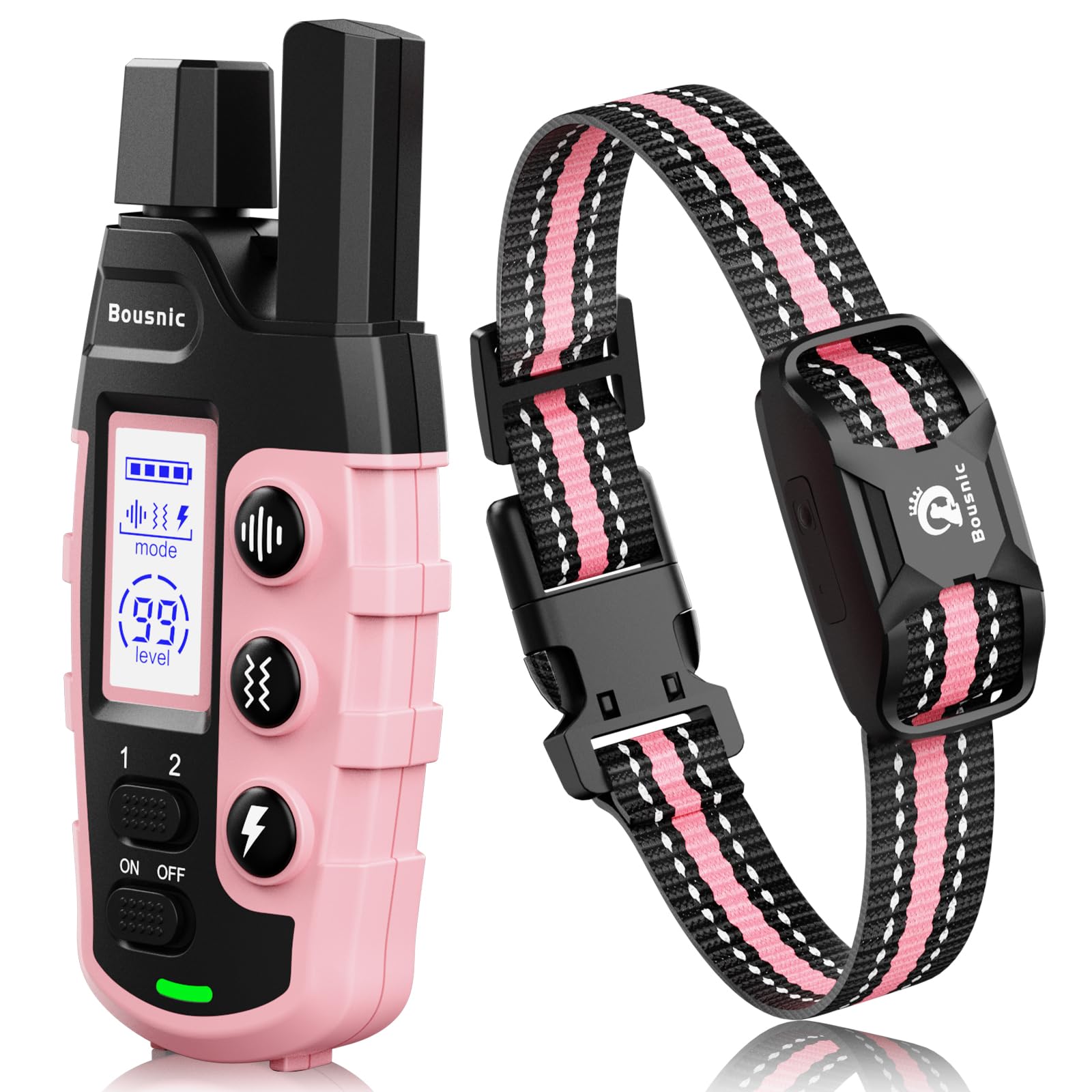 Bousnic collar de entrenamiento con control remoto y alcance de 3300 pies para perros.