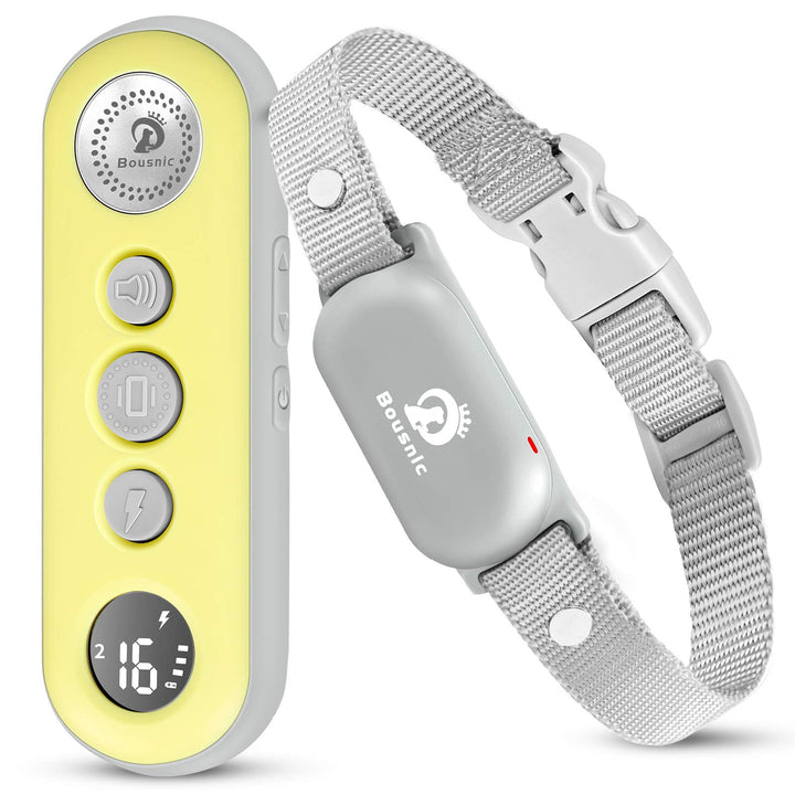 BOUSNIC collar de entrenamiento con control remoto para perros, entrenamiento remoto seguro y cómodo.