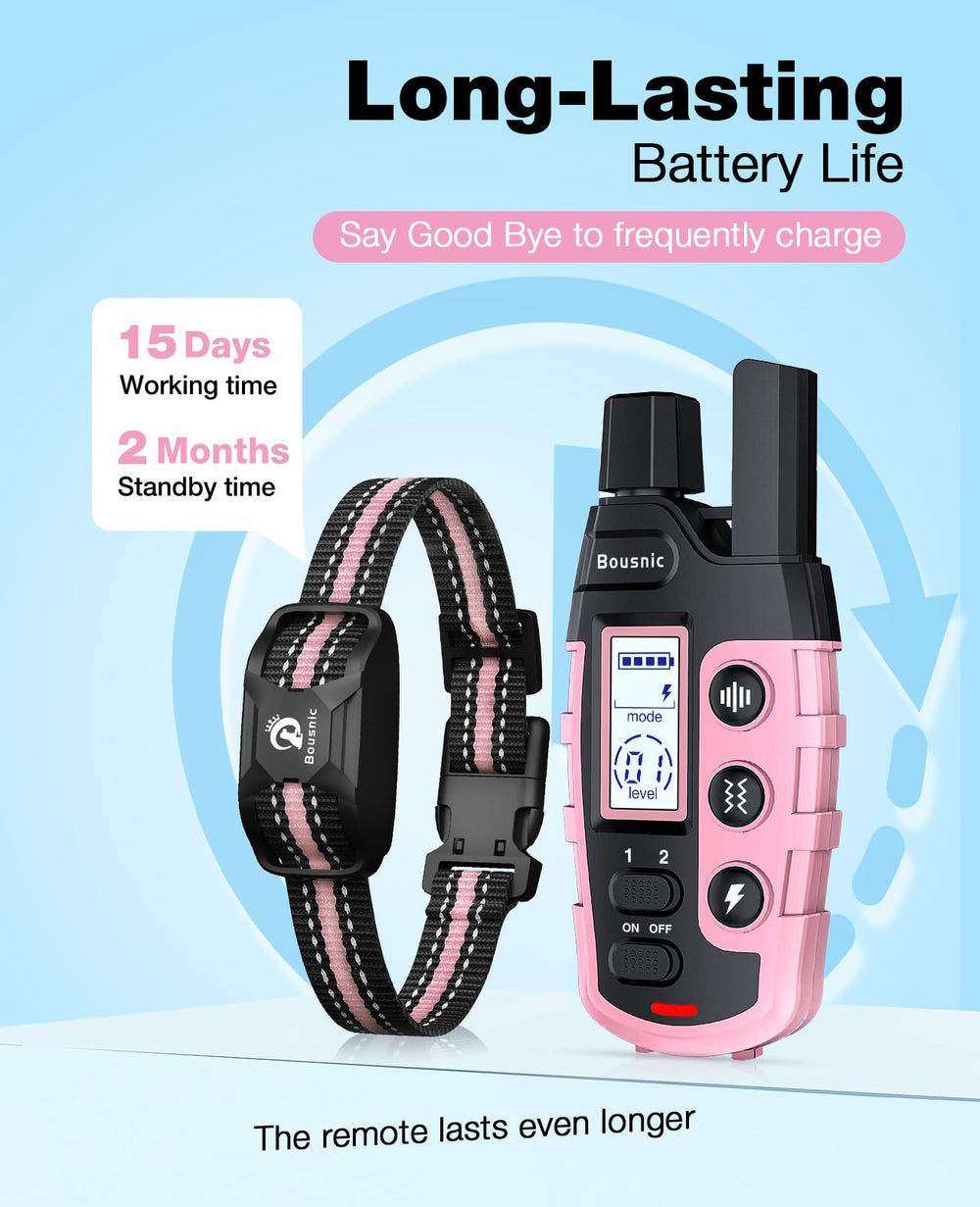 Collar BOUSNIC rosa claro, diseño impermeable IP67.
