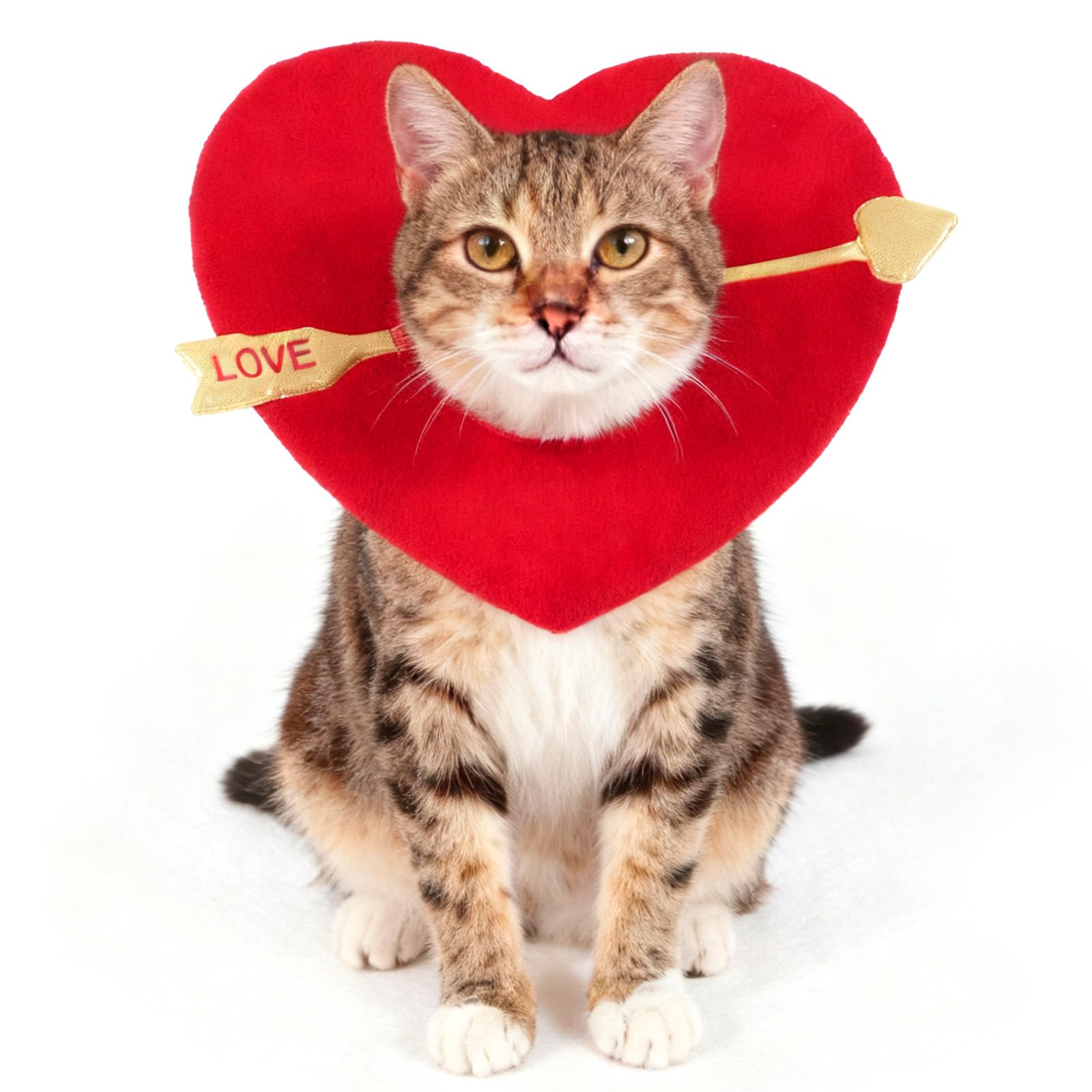 Boveco tocado para perro san valentín flecha dorada añade encanto para fotos y fiestas.
