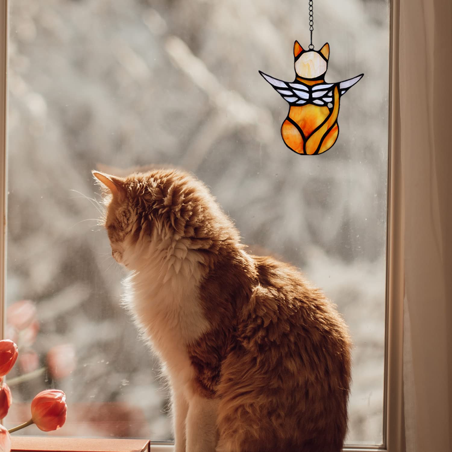 BOXCASA Angel Cat Memorial; arte de pared que celebra memoria y afecto.