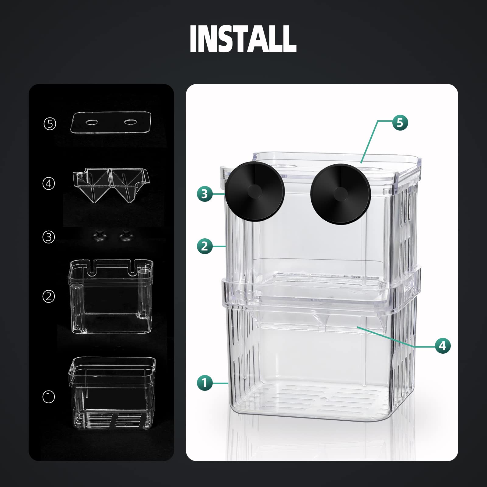 Boxtech uso multifuncional para crías, peces y camarones en acuario