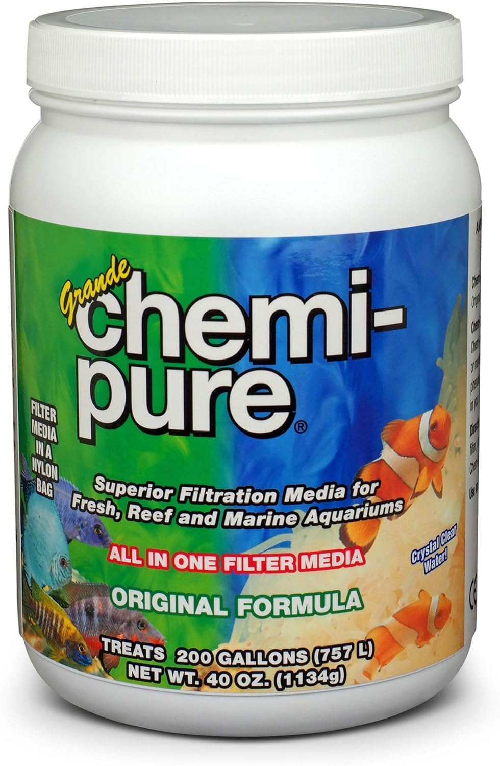 Boyd Enterprises Chemi-Pure Grande: carbón activado granulado para filtración eficiente y claridad