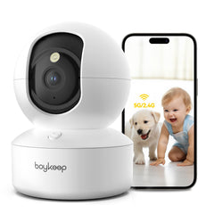 BoyKeep cámara interior 2K para vigilancia continua y nítida.