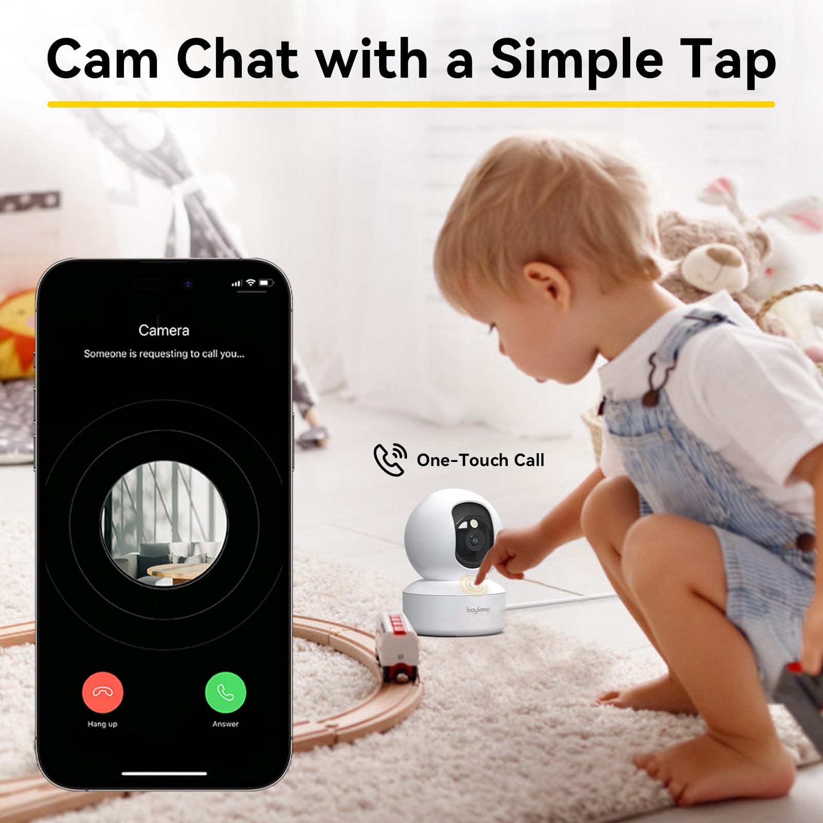 BoyKeep panorámica 360° con seguimiento de movimiento en tiempo real.