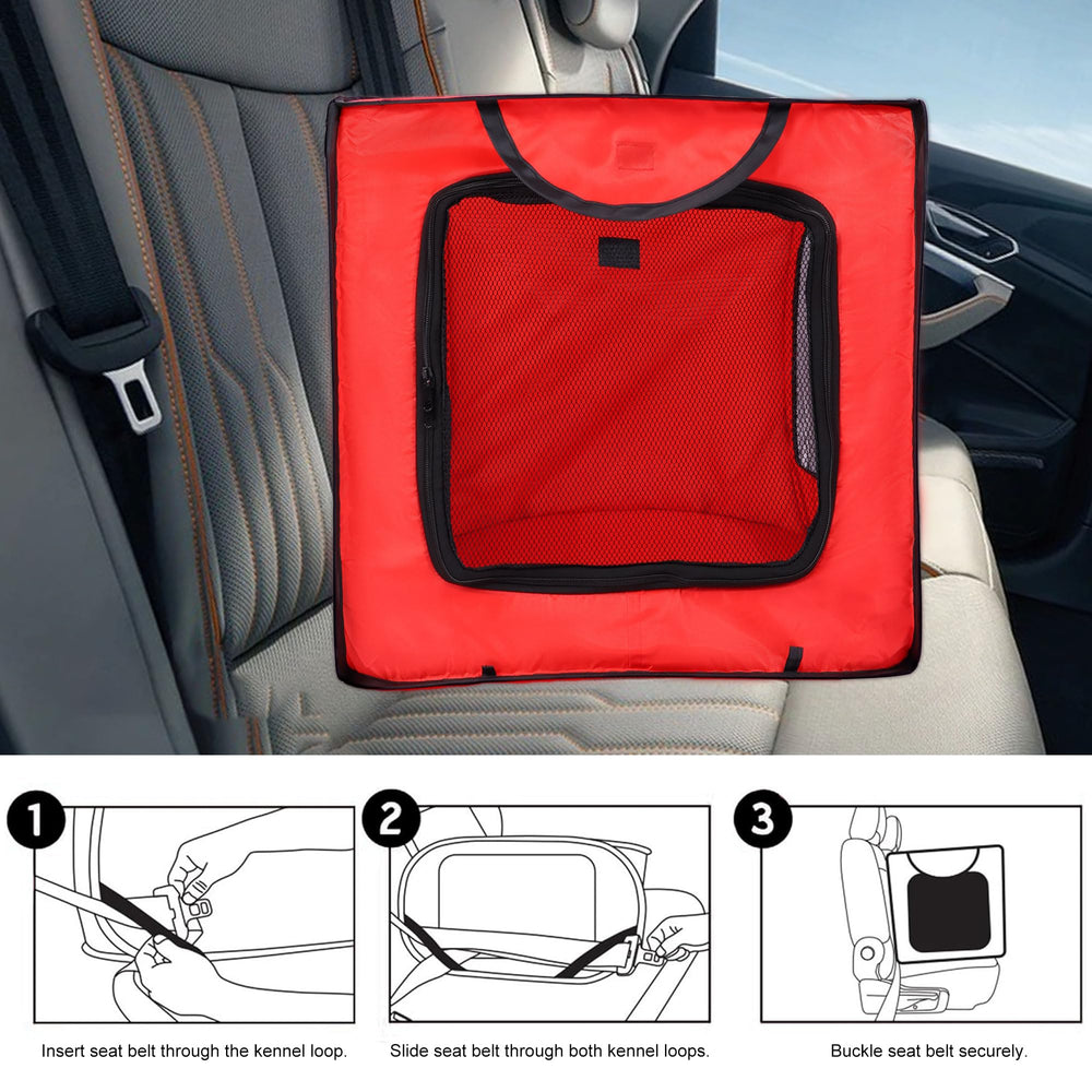 BOYUZHE caja transporte para perro con ventanas de malla para visibilidad.