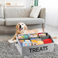 Brabtod con seis divisiones para perros; organiza premios y porciones.