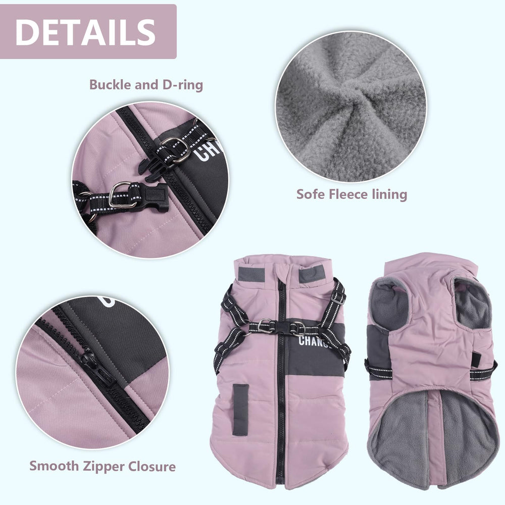 Brabtod diseño 2 en 1 chaqueta para perro con correa, fácil de poner.