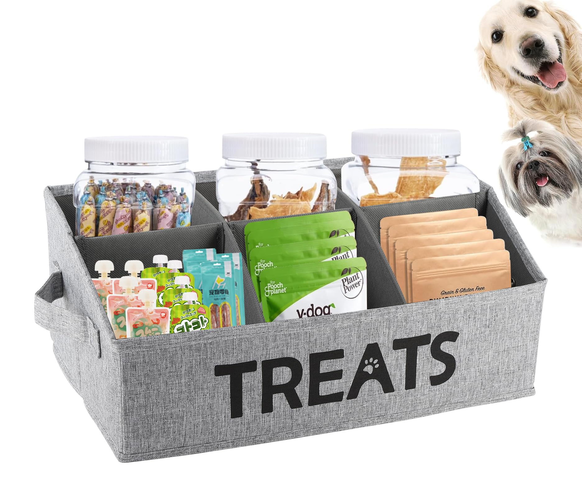 Brabtod organizador dulces para perros, frontal; ideal para mantener golosinas ordenadas.