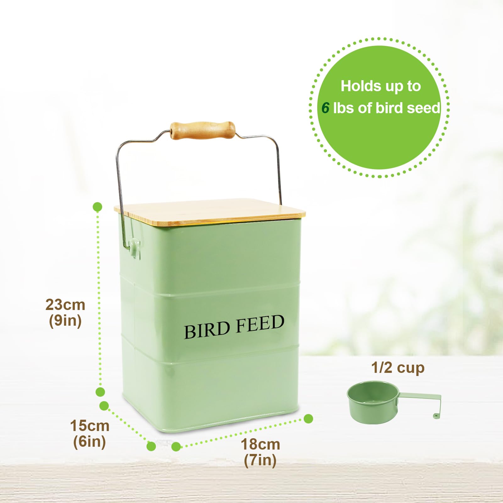 Brabtod relieve de alimento para aves, identifica rápidamente el contenido