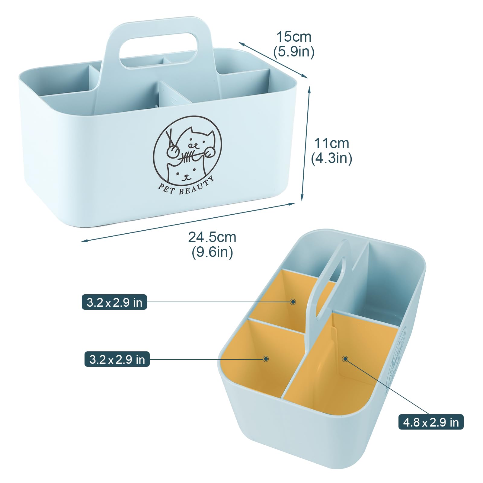 Brabtod uso multipropósito para almacenar cosméticos y suministros de mascotas.