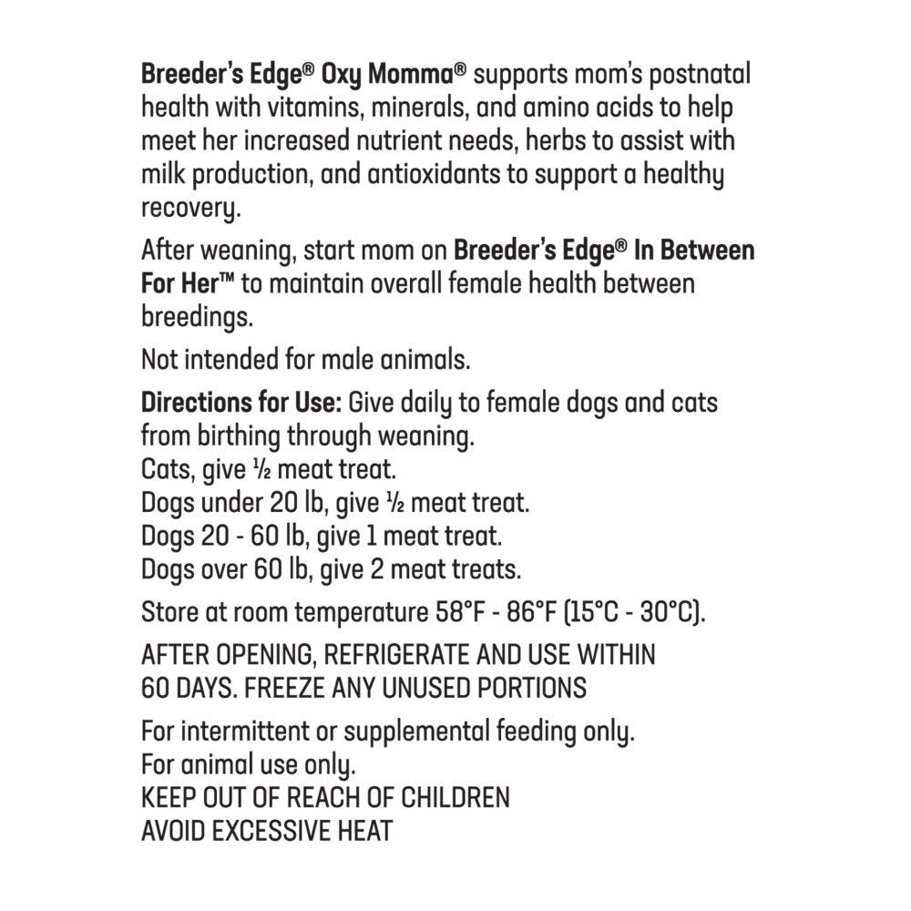 Breeder's Edge Oxy Momma: almacenamiento adecuado para mantener frescura