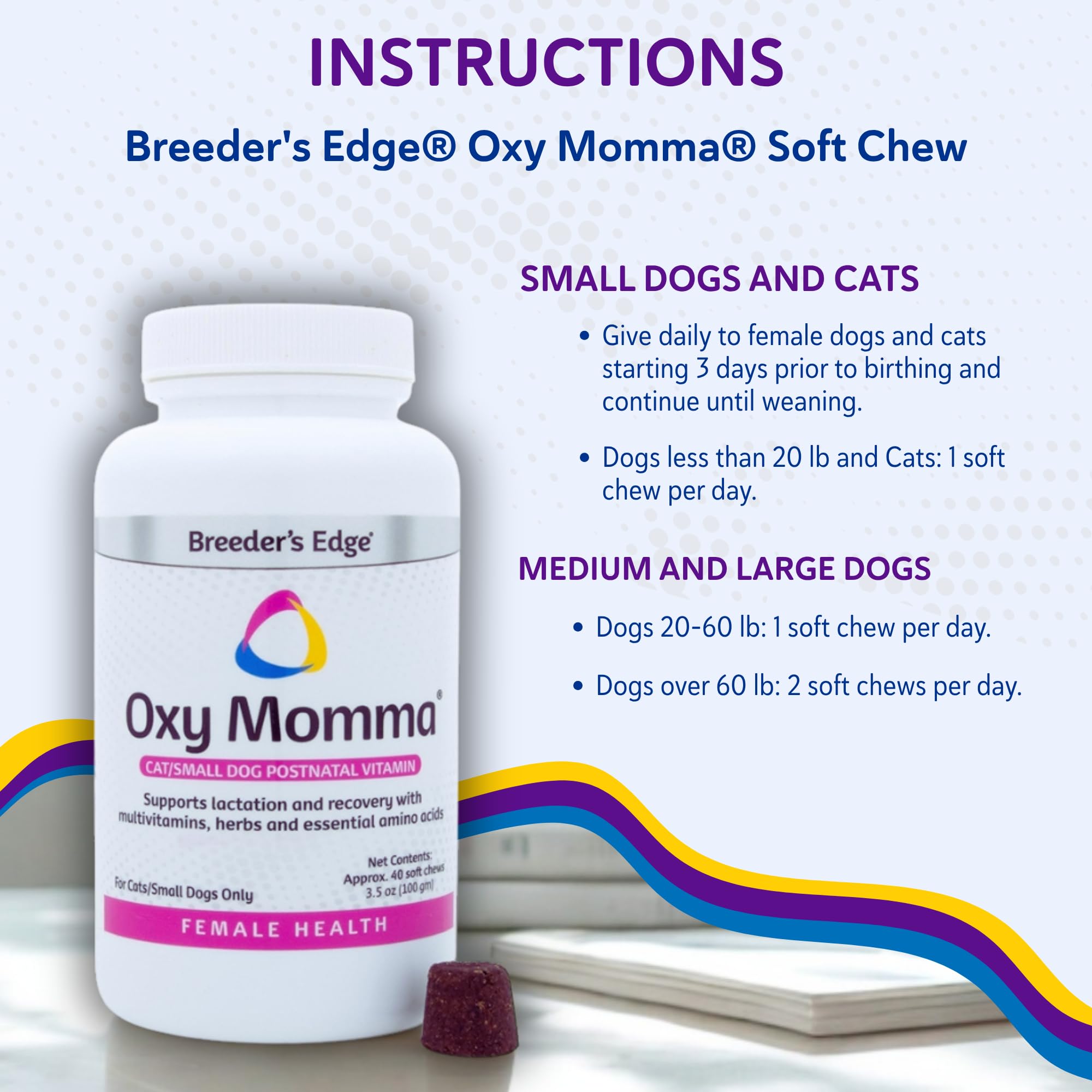 Oxy Momma para gatos lactantes, apoyo nutricional durante la lactancia.