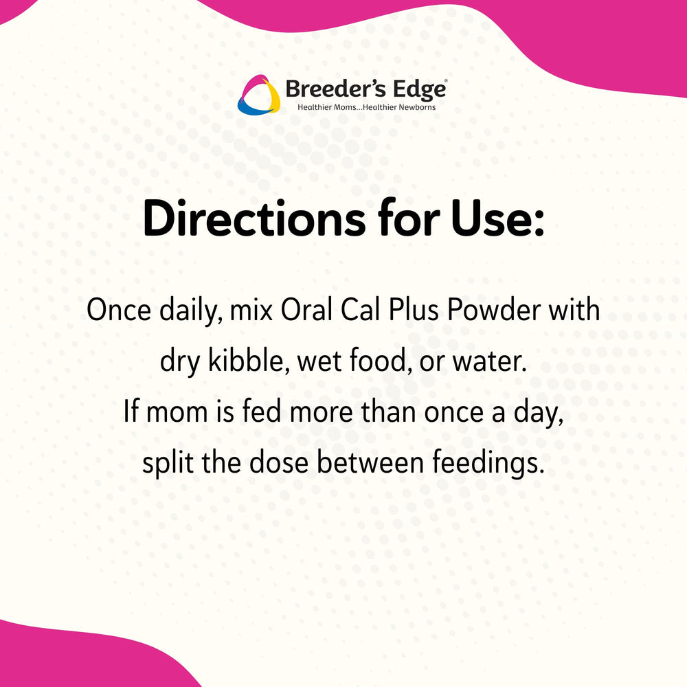 Dispensador medidor de Breeder’s Edge Cal Plus facilita la dosificación diaria.
