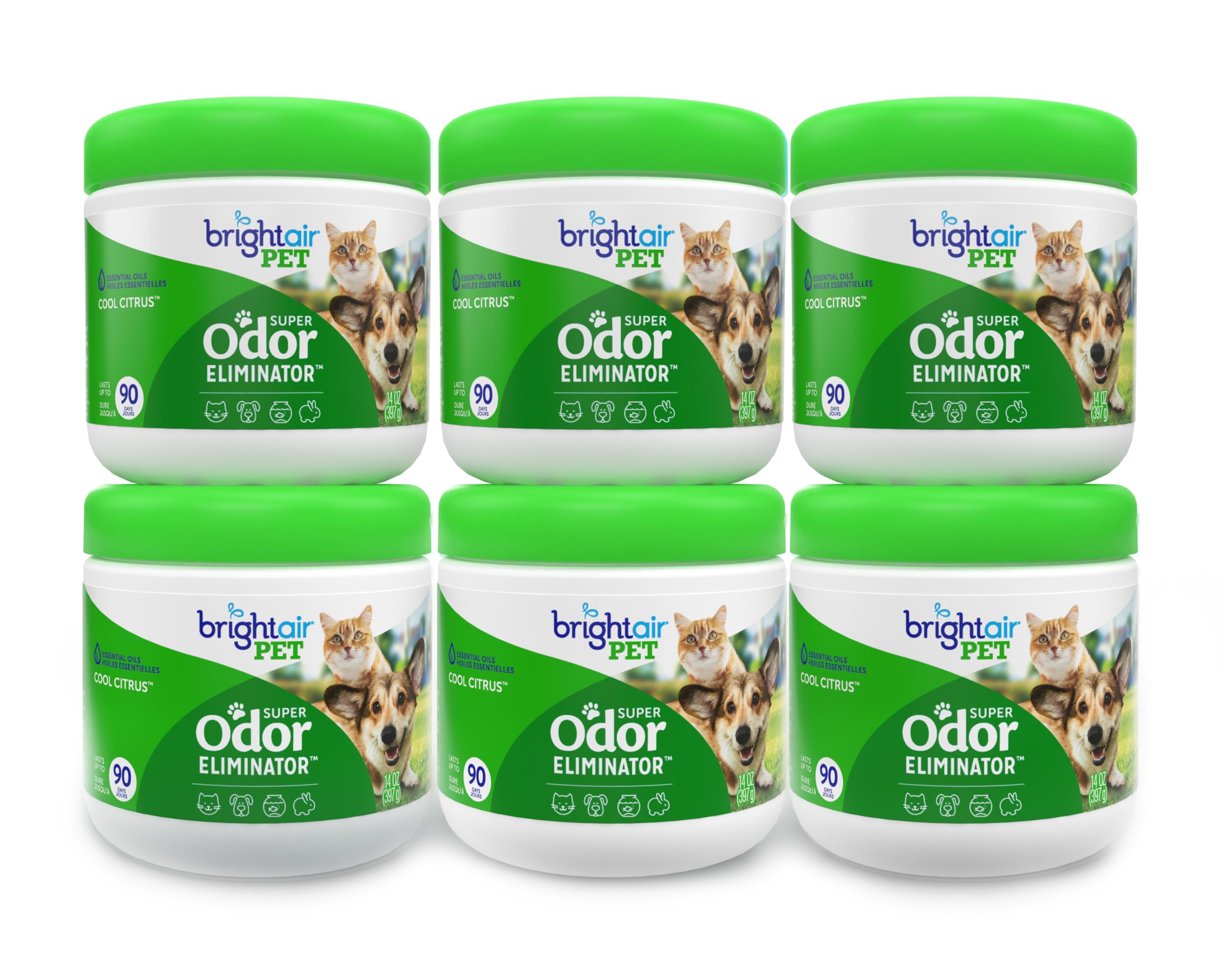 Bright Air paquete de 6 frascos de gel para eliminar olores en espacios medianos