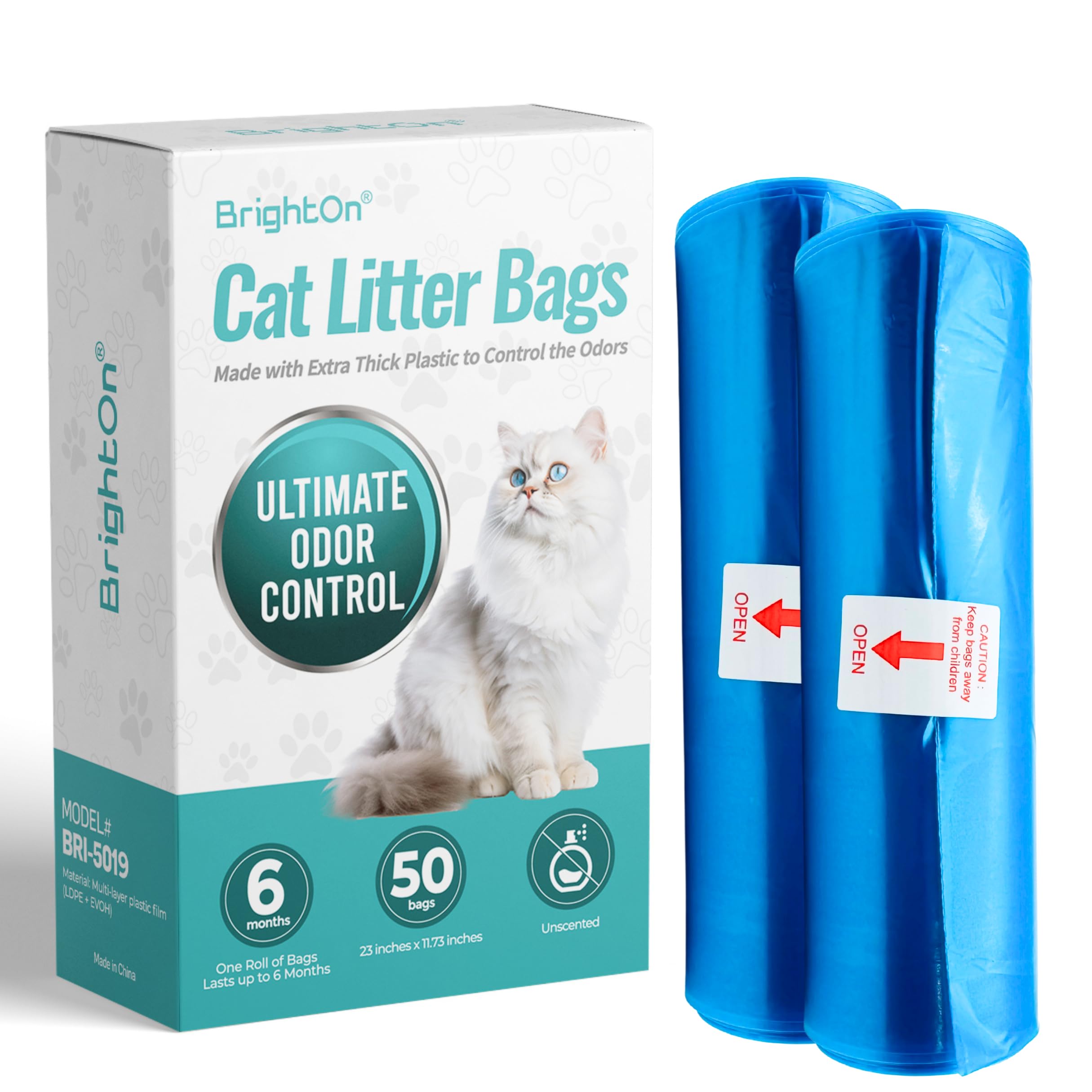 BrightOn bolsas para Litter Genie Easy Roll con ajuste perfecto y retirada limpia.