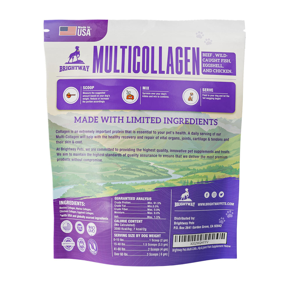 Brightway Pets colágeno para perros, piel y pelaje saludables.
