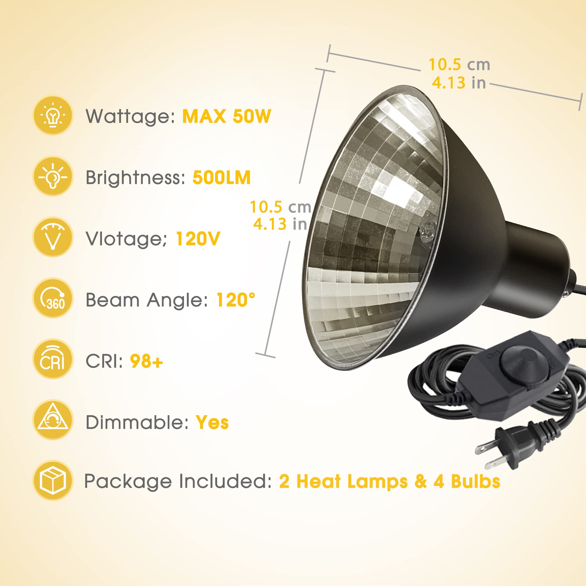 Bombilla Briignite G9 de calor con domo para distribución uniforme.