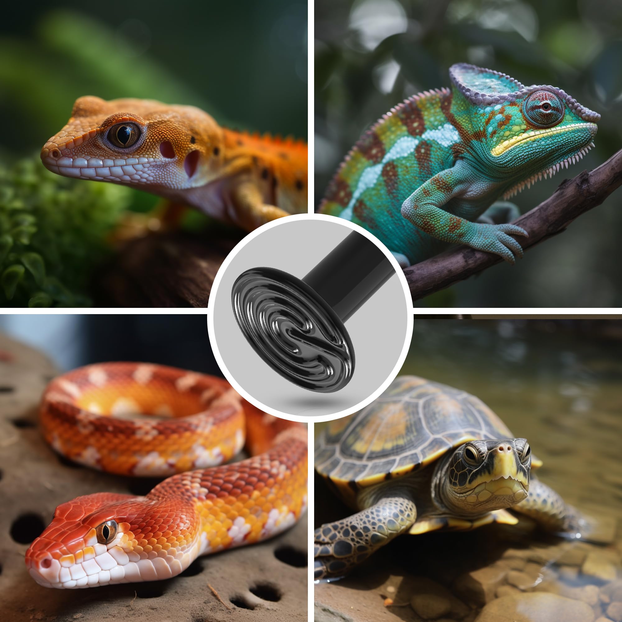 Briignite emisor calor cerámico 75W, solución versátil para reptiles sin luz.
