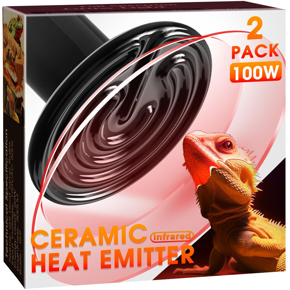 Briignite emisor calor cerámico para reptiles, dos-pack, sin luz para tranquilidad nocturna.