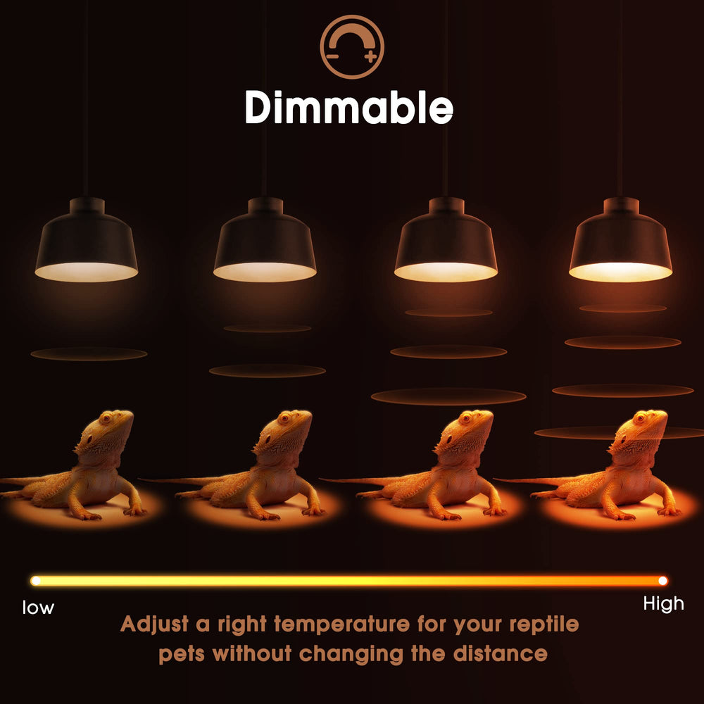 Bombilla Briignite, calor regulable para reptiles, uso en tanque.