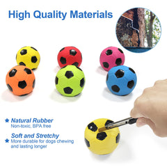 BRMDT bola fútbol para perros 2 pulgadas, material eco sin toxinas, juego duradero.