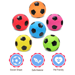 BRMDT bola fútbol para perros 2 pulgadas, sonido chirrido mejora la atención durante el juego.