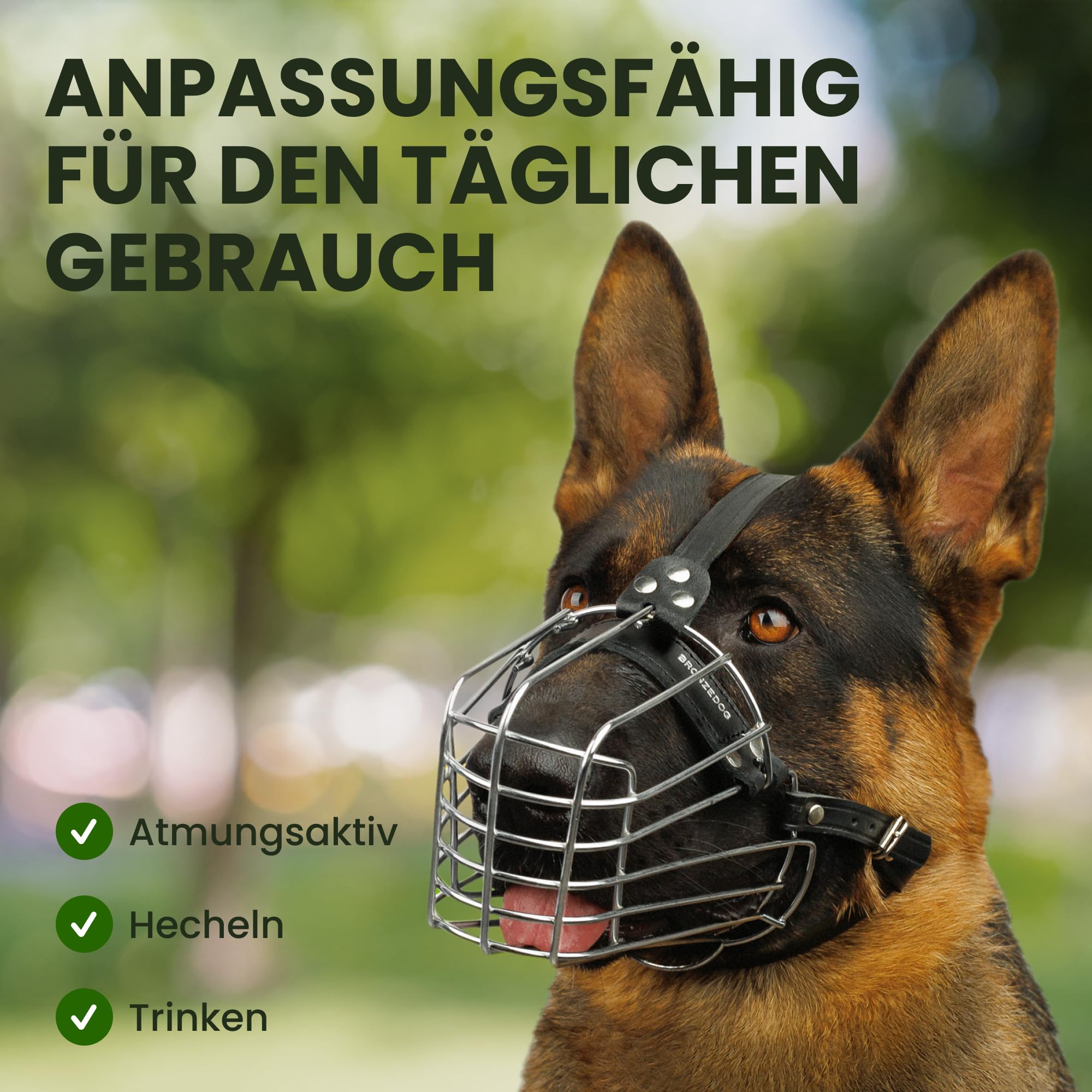 BRONZEDOG bozal acolchado con neopreno protege la nariz sin irritación.