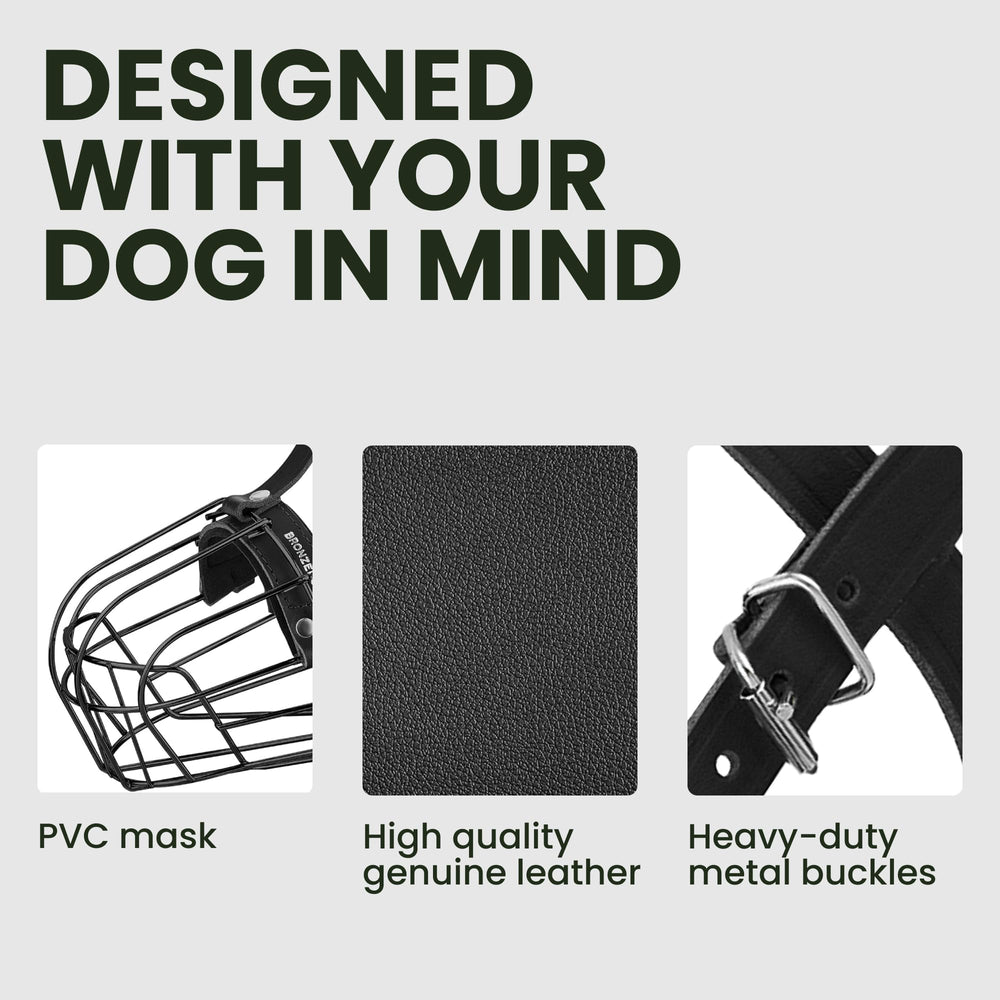 BRONZEDOG bozal diseno ergonomico con nariz ventilada y neopreno suave