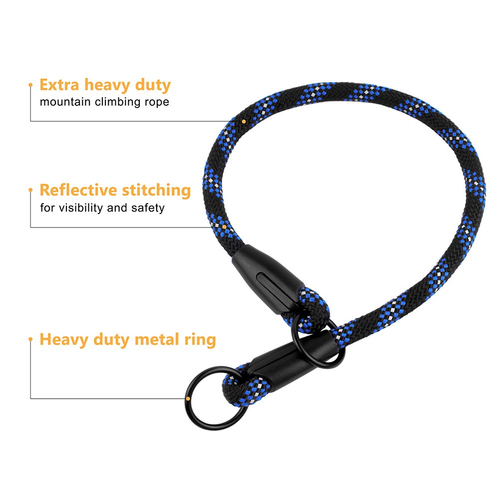 BRONZEDOG collar con cierre rápido azul, fácil de colocar y seguro