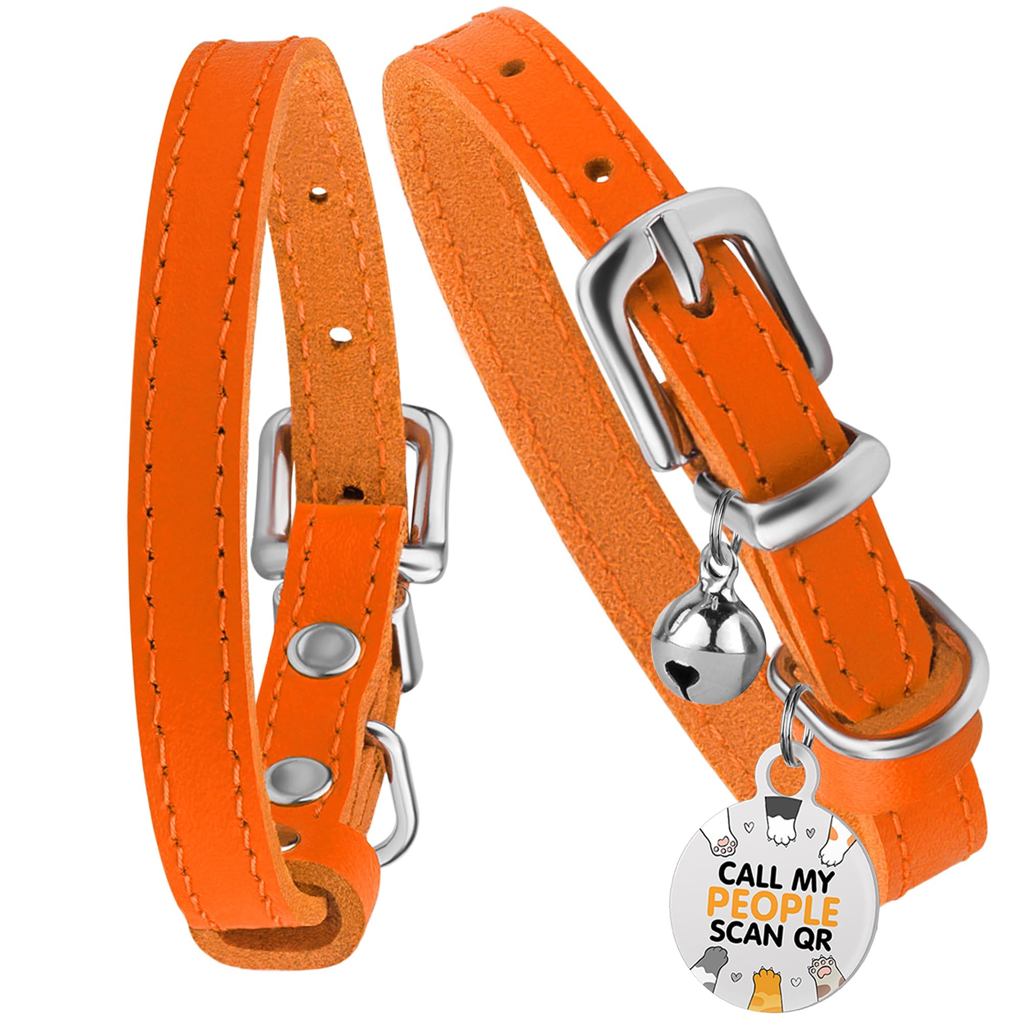 BRONZEDOG collar color naranja y plateado para estilo diario.