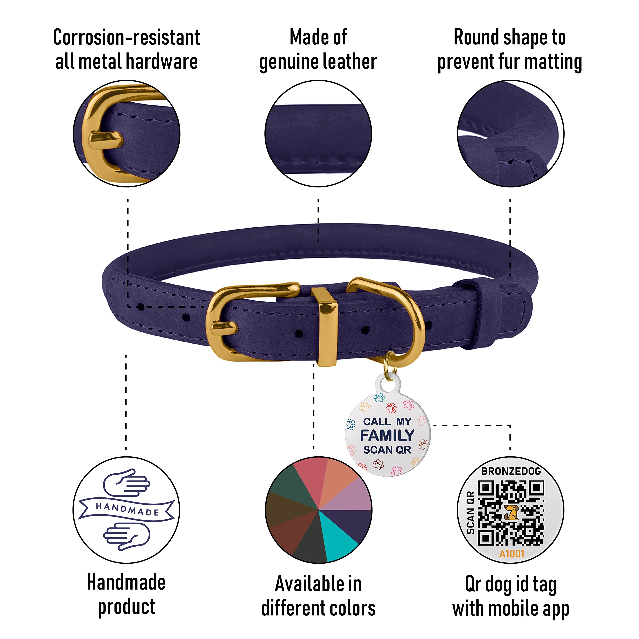 BronzeDog collar de cuero Crazy Horse, acabado encerado que resiste manchas