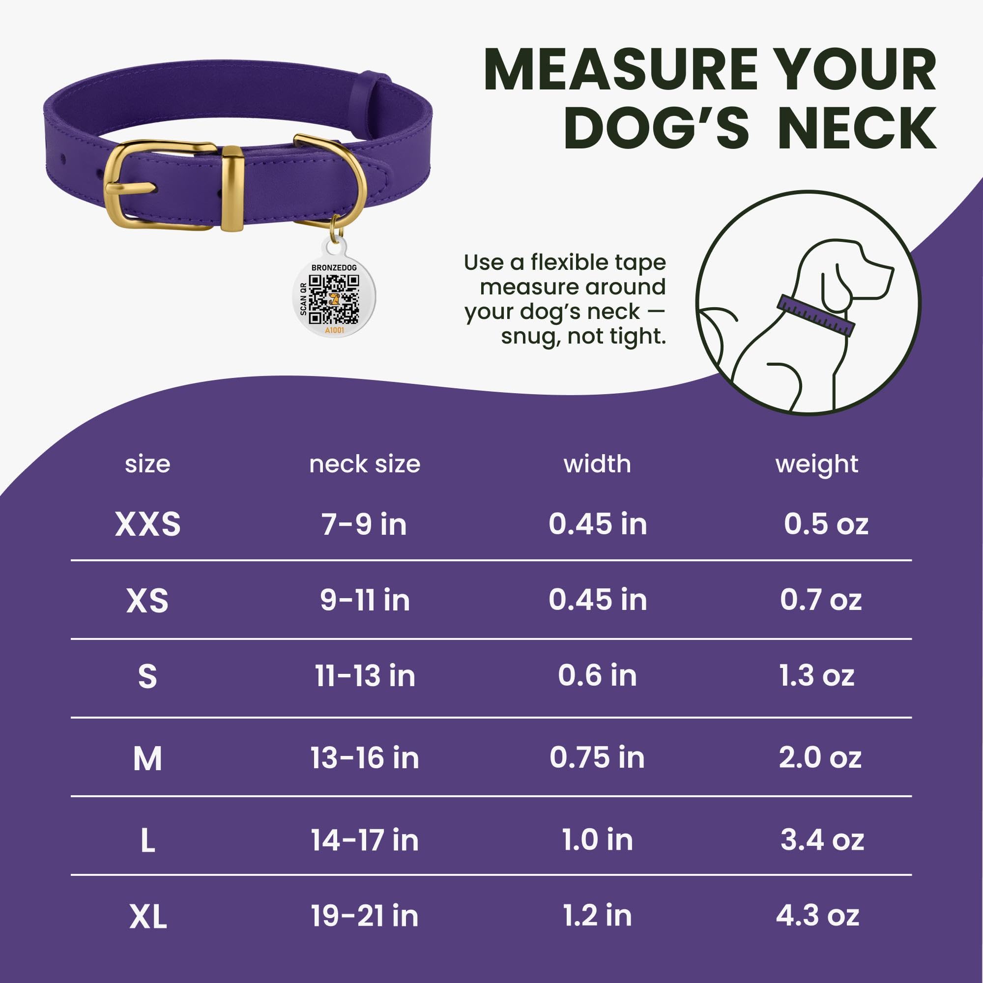BRONZEDOG collar de cuero, material hipoalergénico, opción segura para perros sensibles.
