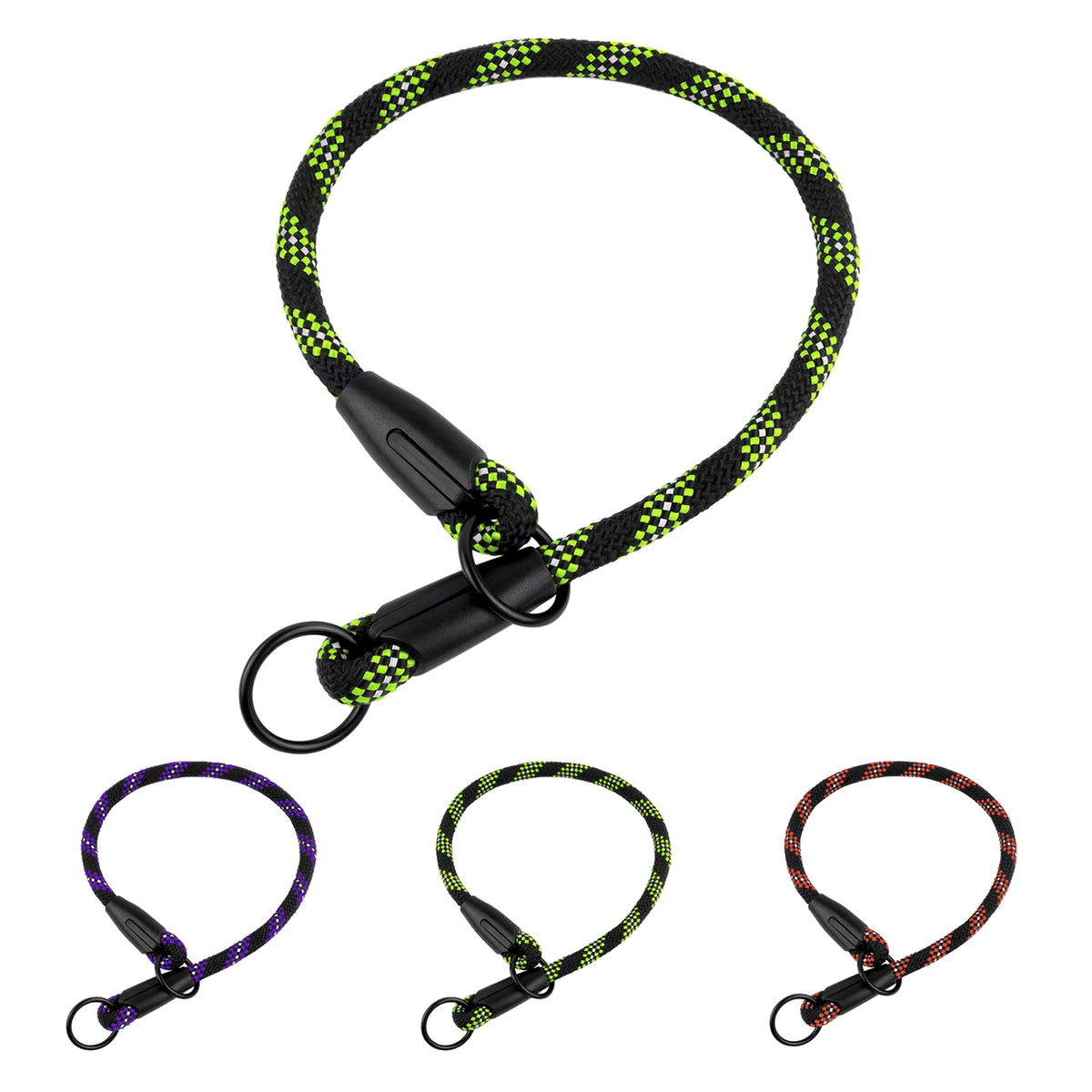 BronzeDog collar-entrenamiento cuerda trenzada para paseos activos y control suave