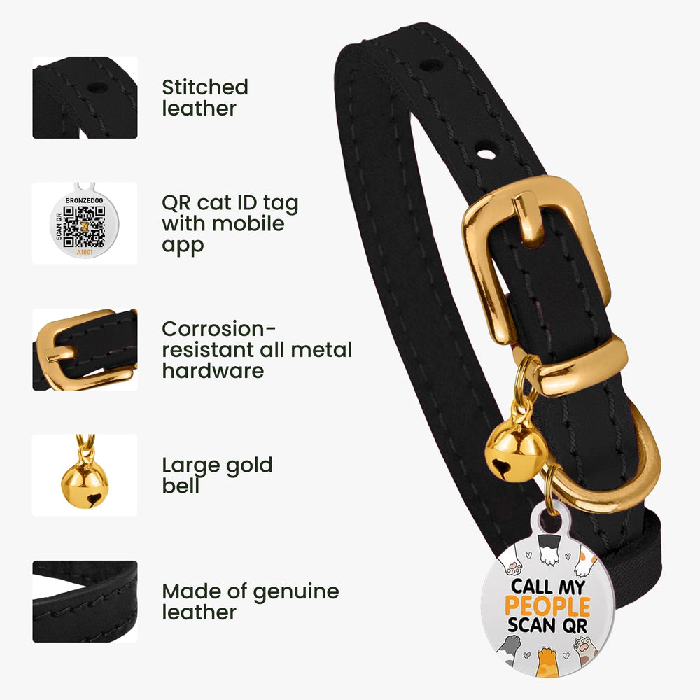 BRONZEDOG collar cuero, cierre duradero para uso diario.