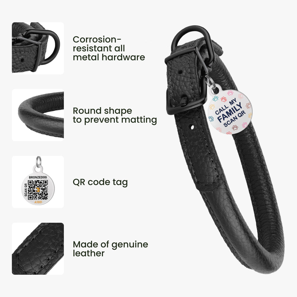 BRONZEDOG collar con placa de identificación para mayor seguridad.