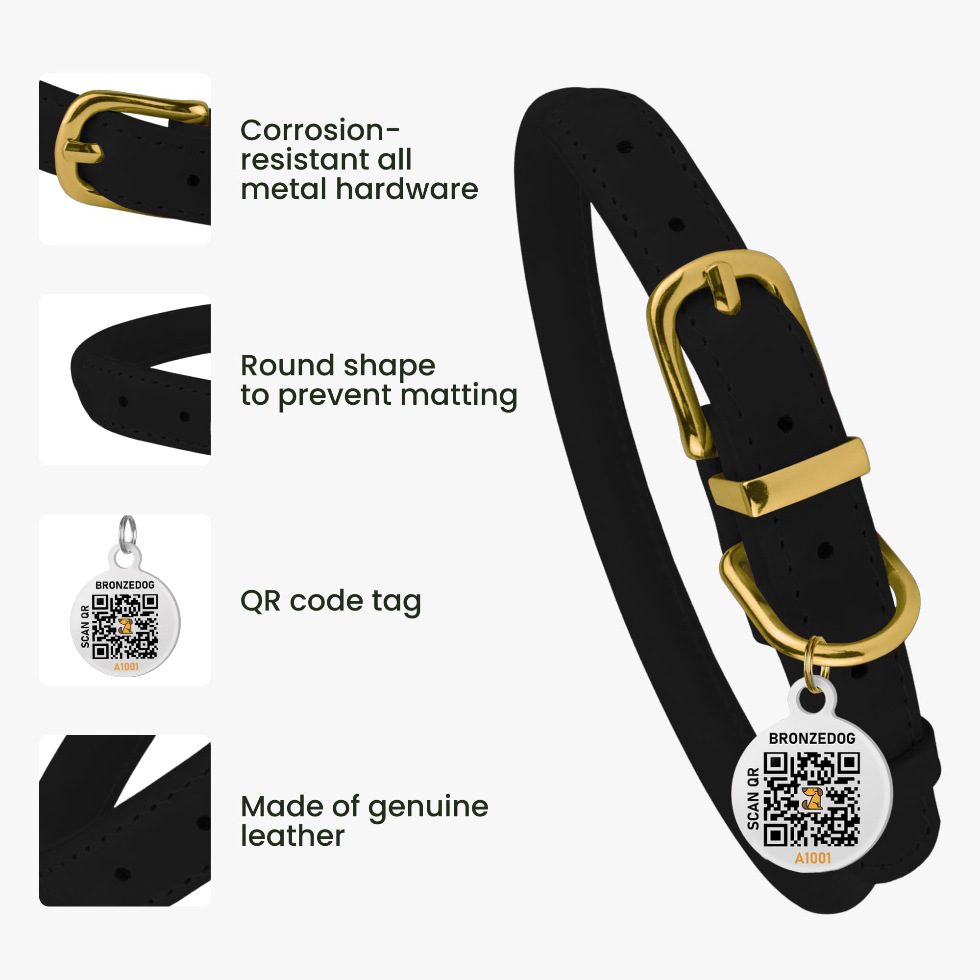 BronzeDog etiqueta QR, identificación rápida para perros.