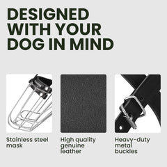 Mordaza BRONZEDOG de cesta respirable con neopreno en nariz para comodidad