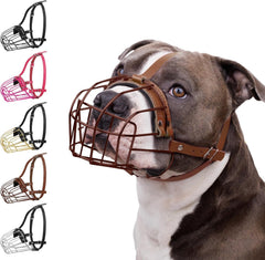 BRONZEDOG mordaza de metal para Pitbull con cesta, control seguro durante paseos