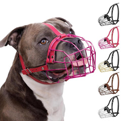 BRONZEDOG Muzzle de jaula de metal para pitbull, permite airear y beber.