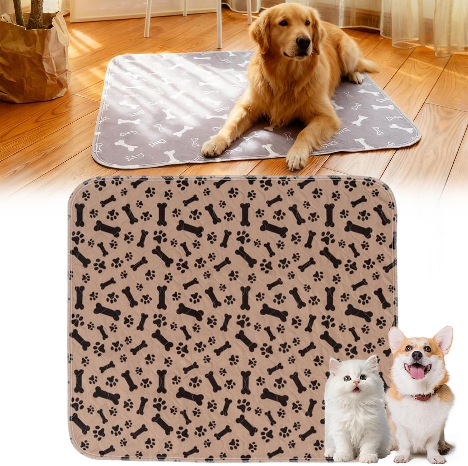 Brown-B almohadillas para cachorros con absorción ultra protegen suelos y muebles.