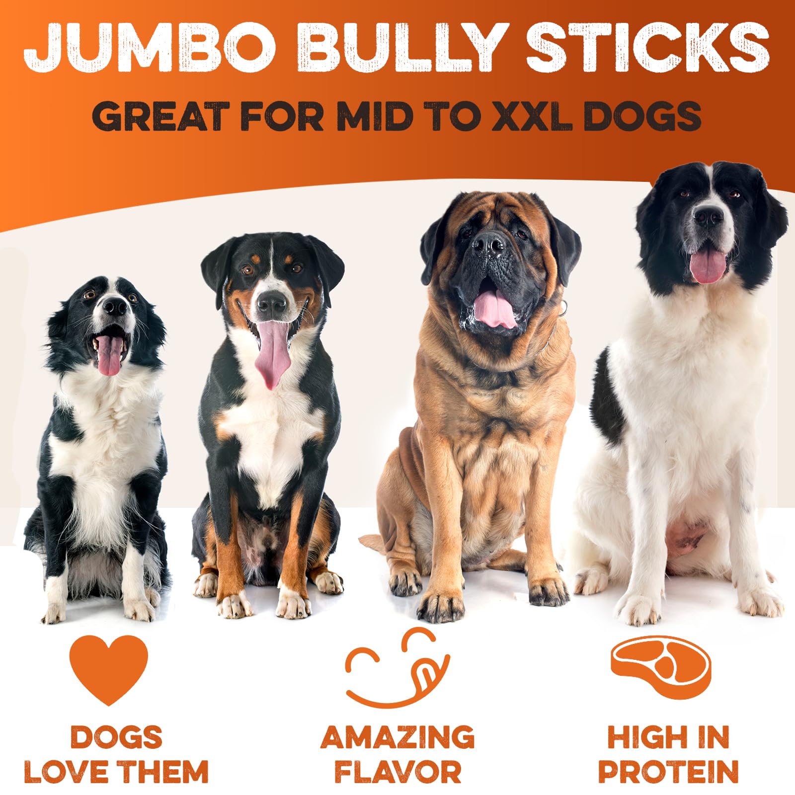 BRUTUS & BARNABY Bully Stick sin hormonas, opción saludable para perros activos