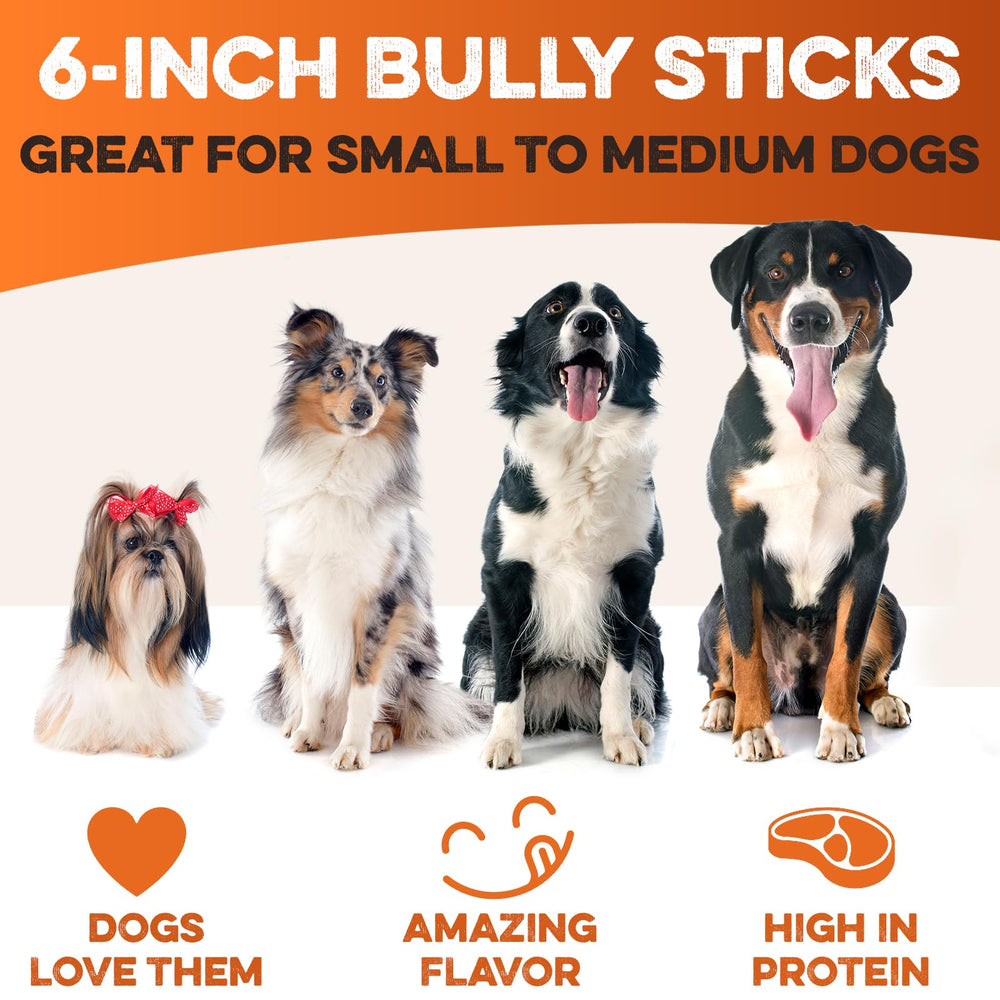 BRUTUS & BARNABY Bully Sticks sin cuero, snack seguro para masticadores exigentes