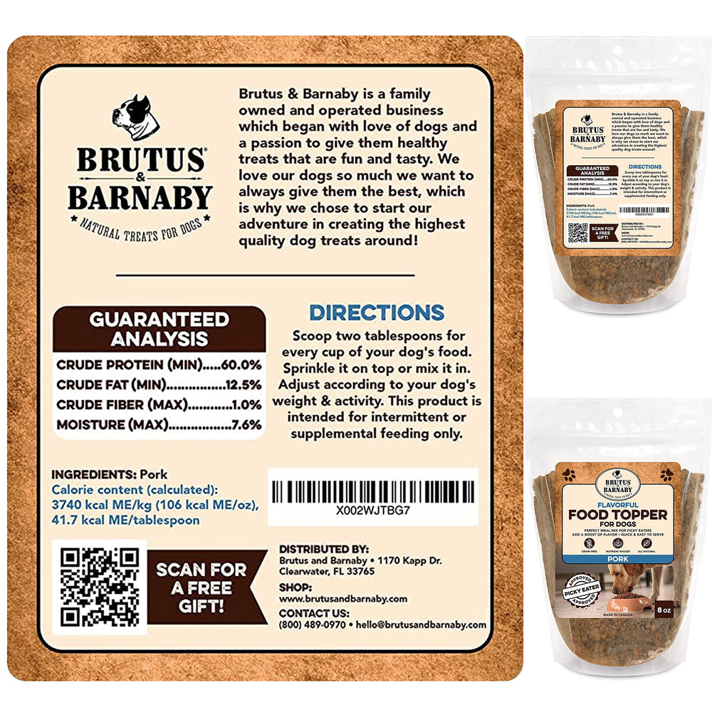 BRUTUS & BARNABY Ideal para perros quisquillosos: sabor a cerdo irresistible.