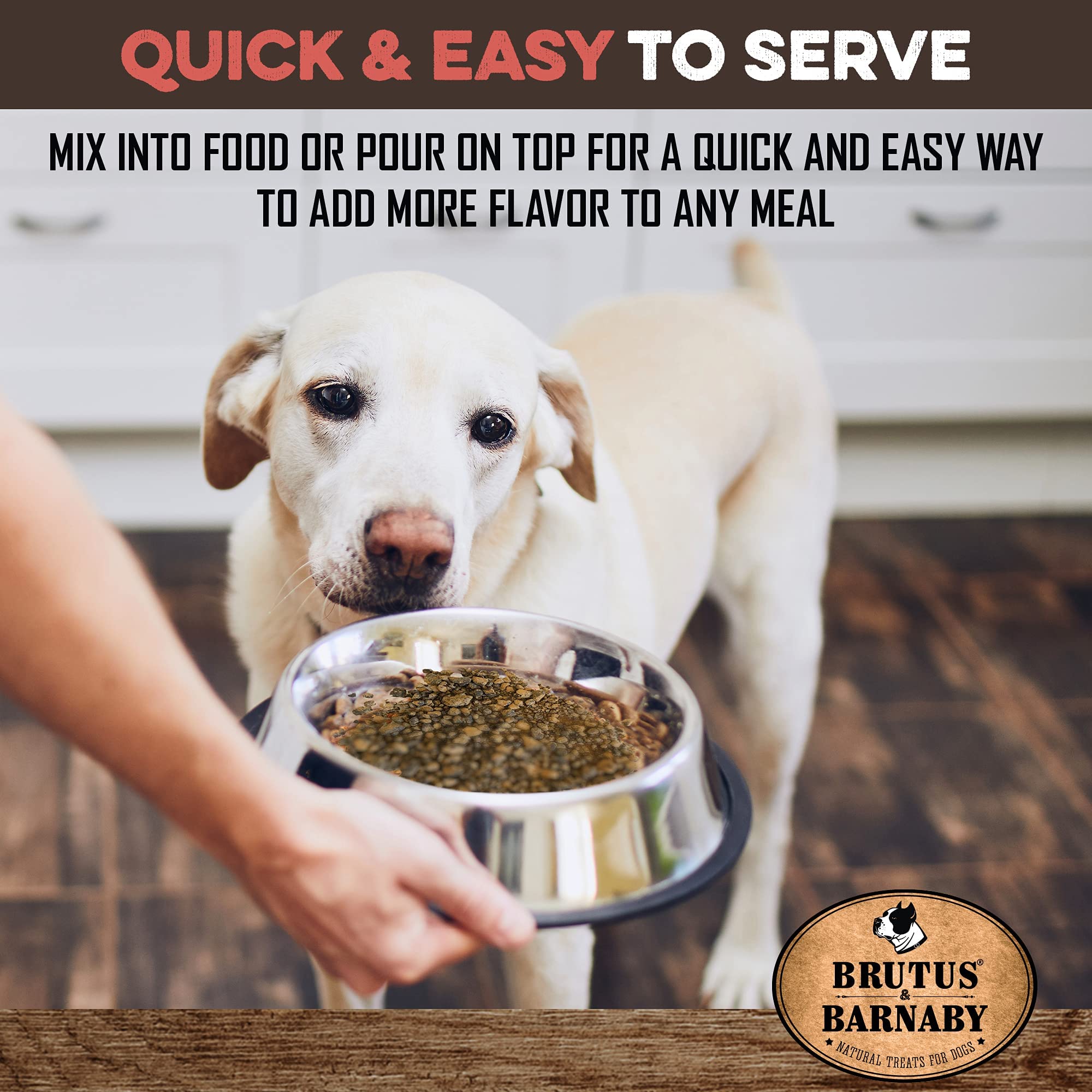 BRUTUS & BARNABY Satisface al perro con topping sabroso y simple