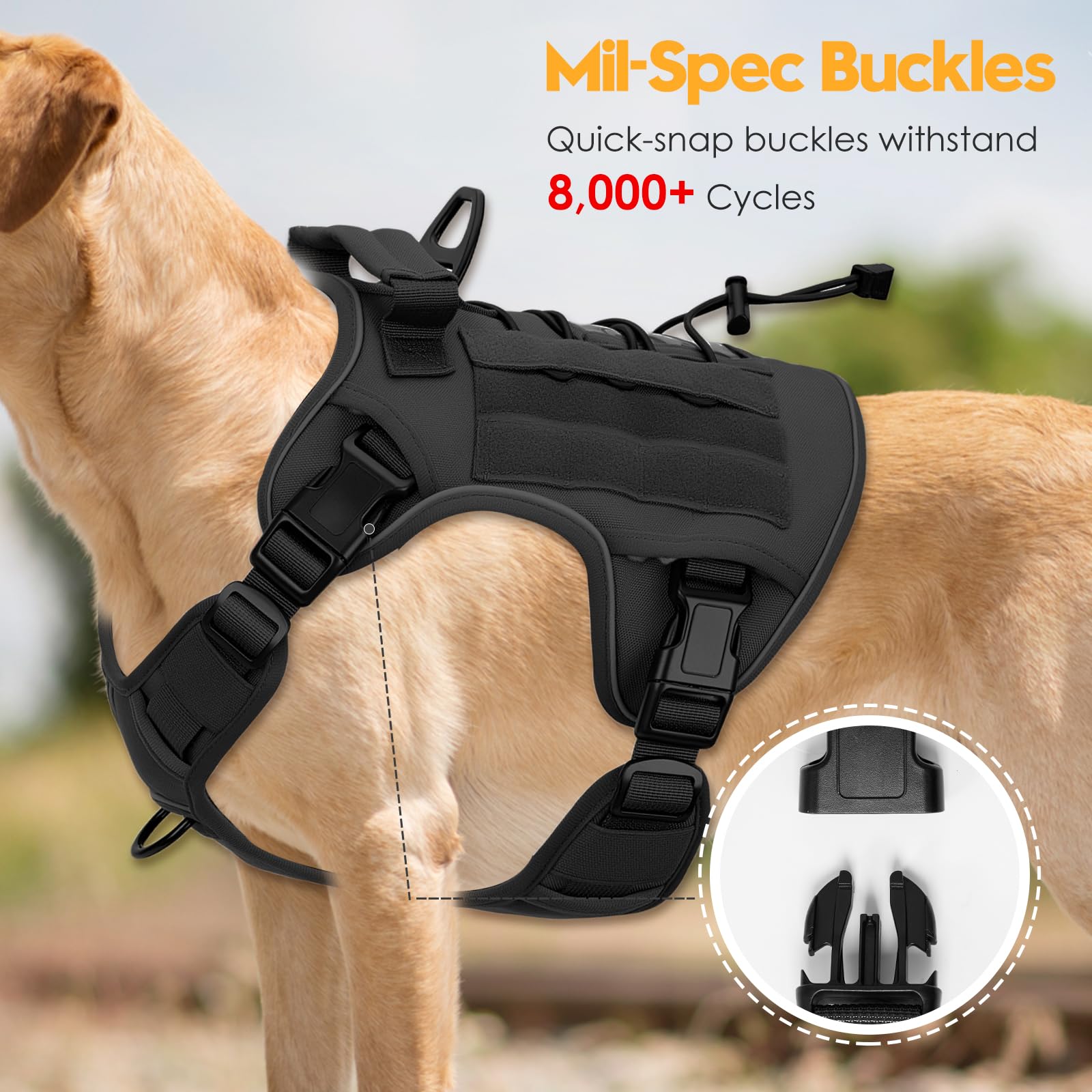 Bruvoalon arnés con MOLLE para equipo y parches personalizados.