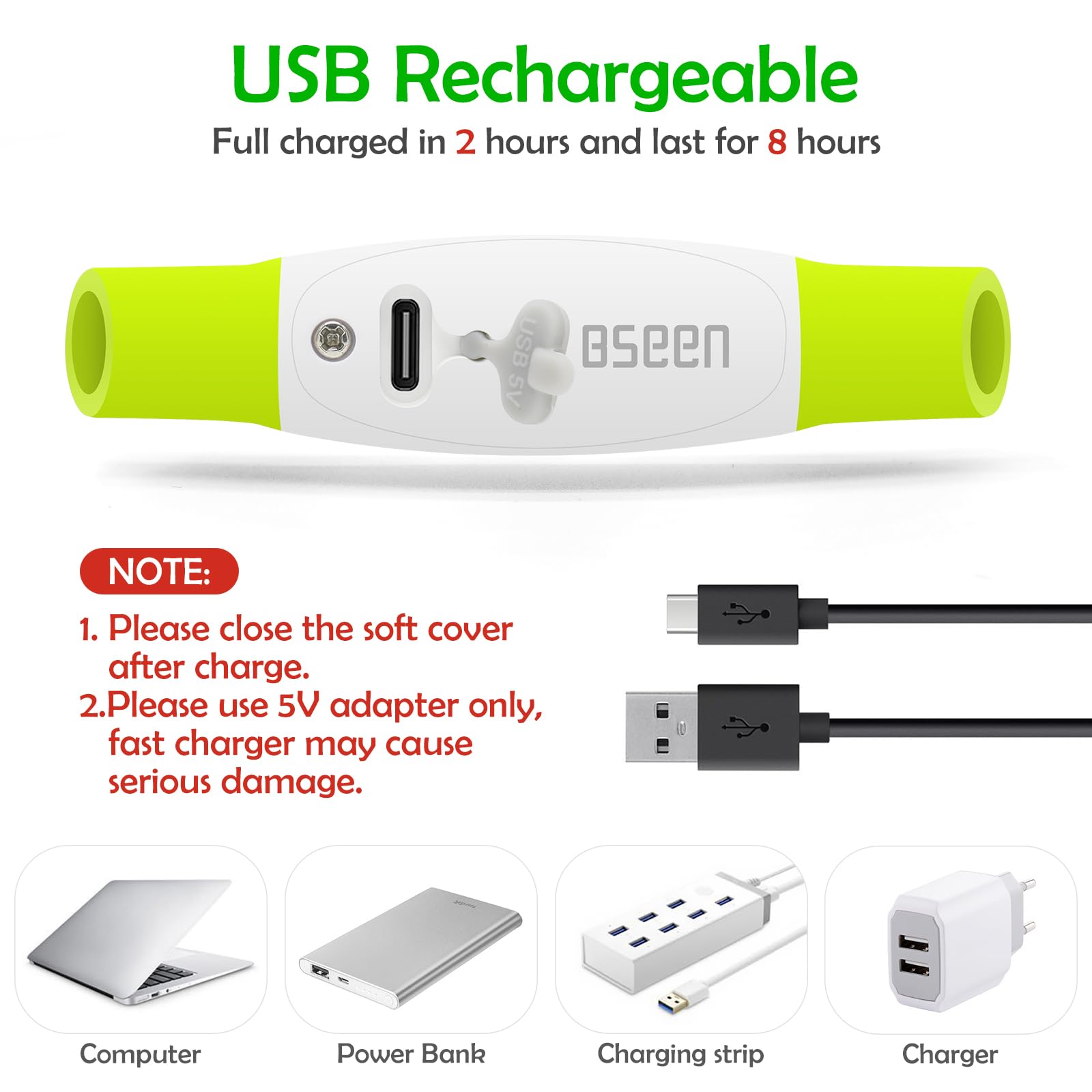 BSEEN collar LED: ajuste recortable de 70 cm para un ajuste perfecto.