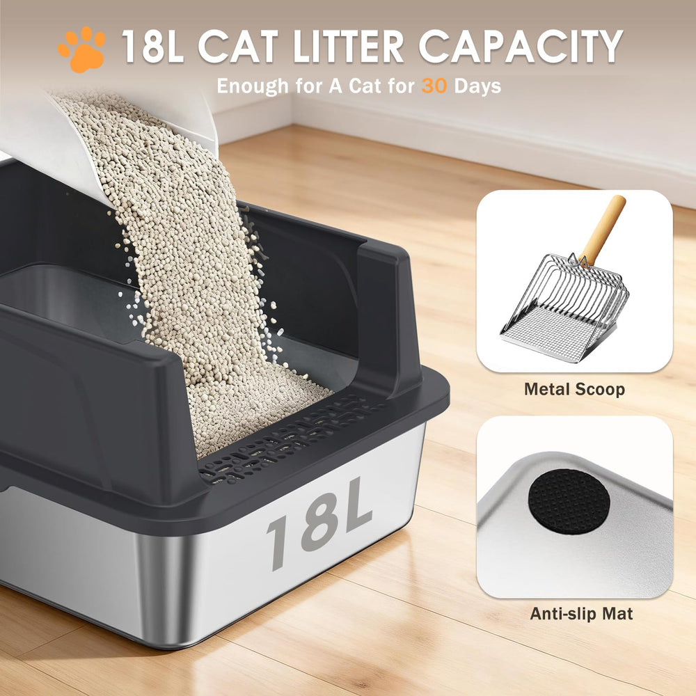 Caja de arena Bsemax para gato con paredes altas para mayor privacidad.